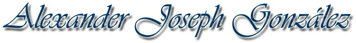 Alexander Joseph González — the name-plate from the first page